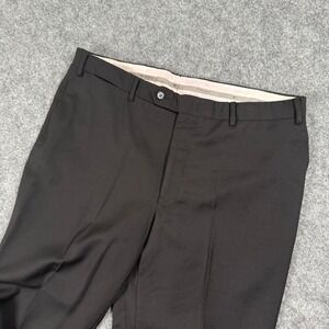 Canali 1934 Black Wool Dress Pants Mens Size 34 Italian Tailored Trousers flawed